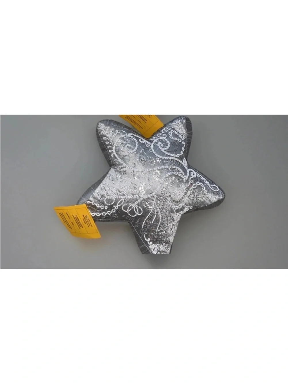 Pier 1‎ Imports Holiday Sequins Beaded Sliver Star Shaped Accent Pillow One (1)